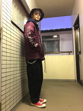 「SAYHELLO（セイハロー）のアイテム（ジャケット/アウター）」を使った、いけじりさん（メンズ・171cm）の冬コーディネート