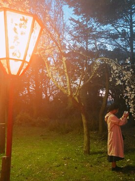 「earth music&ecology（アースミュージックアンドエコロジー）のアイテム（スカート、ブラック系）」を使った、tatsuoさん（レディース・151cm）の春コーディネート