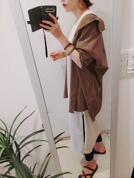 「niko and...（ニコアンド）のウーリッシュフラノCPOシャツ（シャツ/ブラウス）」を使った、chii3☆さん（レディース・160cm）の夏コーディネート