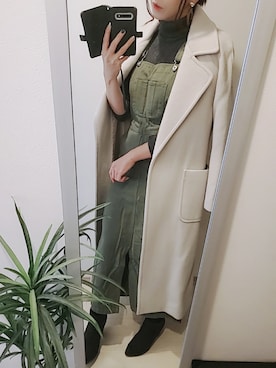 「STUDIOUS（ステュディオス）のアイテム（チェスターコート）」を使った、chii3☆さん（レディース・160cm）の冬コーディネート