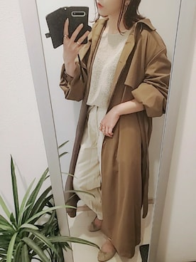 「select MOCA（セレクトモカ）のアイテム（ステンカラーコート）」を使った、chii3☆さん（レディース・160cm）の春コーディネート
