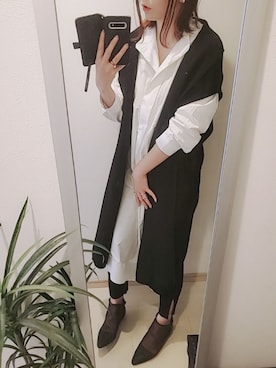 「シャツワンピース」｜「アイテム（スーツセット）」を使った、chii3☆さん（レディース・160cm）の春コーディネート