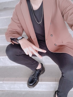 「jiggys shop（ジギーズショップ）のアイテム（チノパンツ）」を使った、madohuchiさん（メンズ・180cm）の秋コーディネート
