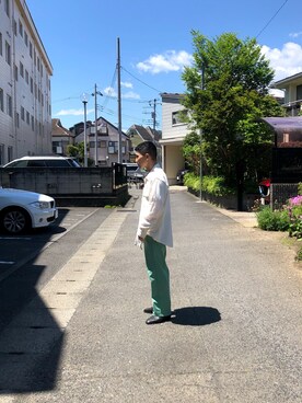 「着たいものを着る」｜「アイテム（スラックス）」を使った、佐原さん（メンズ・170cm）の春コーディネート