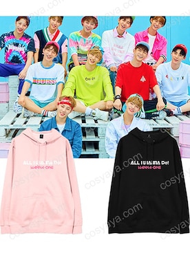 「wanna one デビュー 応援パーカー 韓国グループワナワン デビューステージ演出ダンス服 長袖（パーカー、ホワイト系）」を使った、cosyayaさん（レディース・160cm）の夏コーディネート