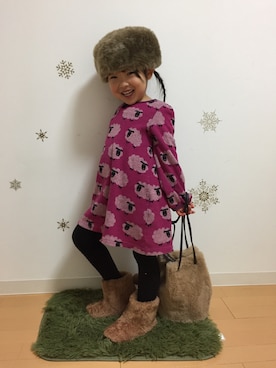 「kladskap（クレードスコープ）のアイテム（ワンピース/ドレス）」を使った、cocoairinさん（キッズ・100cm）の冬コーディネート