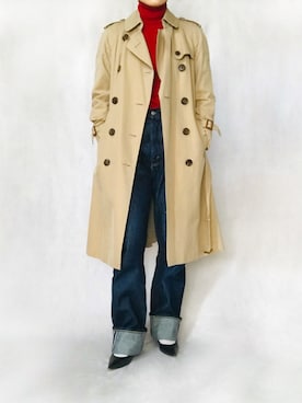 「フレンチカジュアル」｜「アイテム（トレンチコート）」を使った、はやまさんさん（レディース・165cm）の冬コーディネート