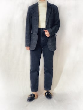 「GUコーデ」｜「アイテム（スリッポン）」を使った、はやまさんさん（レディース・165cm）の冬コーディネート
