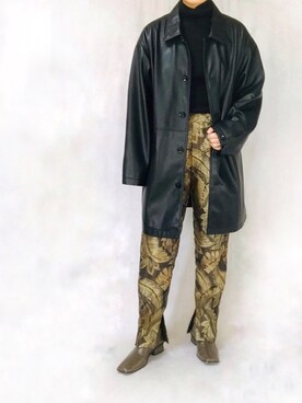 「黒タートルネック」｜「アイテム（ブーツ）」を使った、はやまさんさん（レディース・165cm）の冬コーディネート