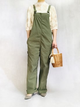 「TICCA（ティッカ）のアイテム（オールインワン・サロペット）」を使った、はやまさんさん（レディース・165cm）の冬コーディネート
