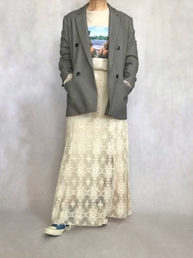 「CLANE（クラネ）のアイテム（スカート）」を使った、はやまさんさん（レディース・165cm）の春コーディネート