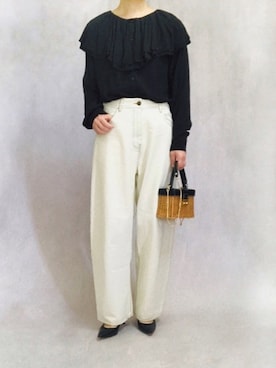 「Ameri（アメリ）のアイテム（パンツ）」を使った、はやまさんさん（レディース・165cm）の春コーディネート