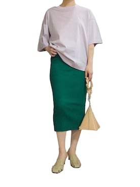 「Ameri（アメリ）のアイテム（ハンドバッグ）」を使った、はやまさんさん（レディース・165cm）の夏コーディネート