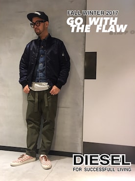 「MR.GENTLEMAN（ミスタージェントルマン）のアイテム（帽子）」を使った、留さん（メンズ・181cm）の秋コーディネート