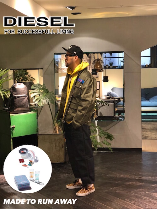 留(DIESEL ACCESSORIES STORE ピオレ姫路店)｜DIESELのミリタリージャケットを使ったコーディネート WEAR