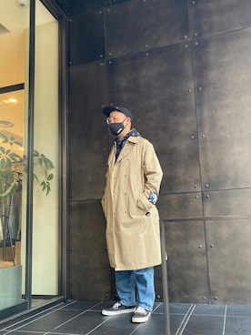 「DIESEL（ディーゼル）のアイテム（トレンチコート）」を使った、留さん（メンズ・181cm）の秋コーディネート