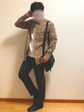 「GOSTAR DE FUGA（ゴスタール ジフーガ）のアイテム（シューズ）」を使った、くさきゆうせさん（メンズ・168cm）の秋コーディネート