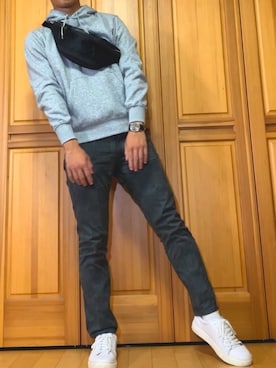 「TETE HOMME（テットオム）のアイテム（シューズ）」を使った、くさきゆうせさん（メンズ・168cm）の秋コーディネート