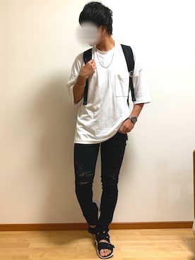「GOSTAR DE FUGA（ゴスタール ジフーガ）のアイテム（パンツ）」を使った、くさきゆうせさん（メンズ・168cm）の夏コーディネート