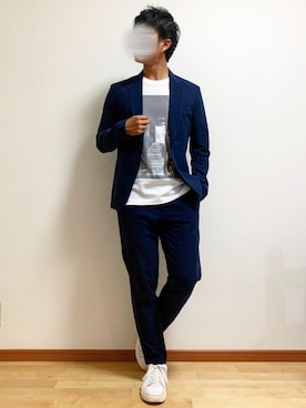 「TETE HOMME（テットオム）のアイテム（シューズ）」を使った、くさきゆうせさん（メンズ・168cm）の秋コーディネート