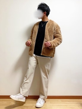 「Champion（チャンピオン）のアイテム（ブルゾン）」を使った、くさきゆうせさん（メンズ・168cm）の冬コーディネート