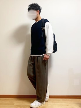 「SAINT LAURENT PARIS（サンローランパリ）のアイテム（バッグ）」を使った、くさきゆうせさん（メンズ・168cm）の冬コーディネート