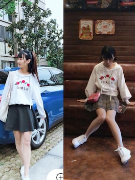 「CANDIES（キャンディーズ）のアイテム」を使った、sonenmiさん（レディース・162cm）の秋コーディネート