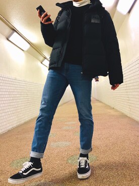 「FILA（フィラ）のアイテム（ダウンジャケット/コート）」を使った、だいちさん（メンズ・178cm）の秋コーディネート