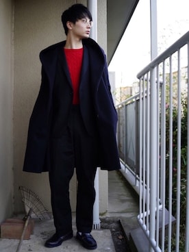 「BEAMS（ビームス）のアイテム（モカシン/デッキシューズ）」を使った、かいとさん（メンズ・171cm）の冬コーディネート