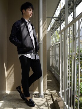 「LAD MUSICIAN（ラッドミュージシャン）のアイテム（ブルゾン）」を使った、かいとさん（メンズ・171cm）の春コーディネート
