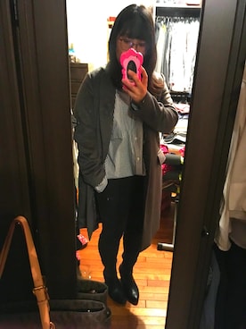 「Honeys（ハニーズ）のアイテム（ブーティ）」を使った、이즈미♡さん（レディース・158cm）の冬コーディネート