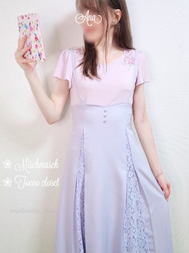「tocco closet（トッコ　クローゼット）のアイテム（ジャンパースカート）」を使った、𝒜𝓃𝒶さん（レディース・167cm）の夏コーディネート