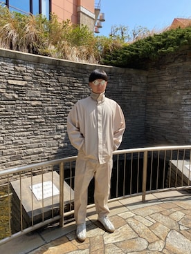 「my beautiful landlet（マイビューティフルランドレット）のアイテム（ブルゾン）」を使った、kpさん（メンズ・176cm）の春コーディネート
