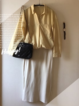 「CASUCAのアイテム」を使った、teey+さん（レディース・155cm）の春コーディネート