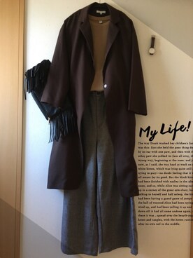 「ダニエルウェリントン」｜「アイテム（その他アウター）」を使った、teey+さん（レディース・155cm）の秋コーディネート