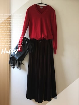 「カシミヤ」｜「アイテム（腕時計）」を使った、teey+さん（レディース・155cm）の冬コーディネート