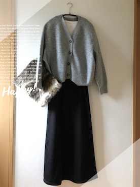 「CASUCAのアイテム」を使った、teey+さん（レディース・155cm）の春コーディネート