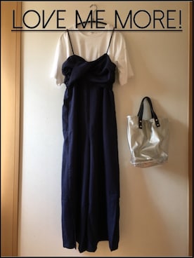 「レプシィム(LEPSIM)」｜「アイテム（オールインワン・サロペット）」を使った、teey+さん（レディース・155cm）の夏コーディネート