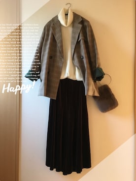 「AZUL ENCANTO」｜「アイテム（ジャケット/アウター）」を使った、teey+さん（レディース・155cm）の冬コーディネート