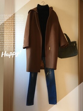 「sita parantica（シータパランティカ）のSITA PARANTICA CANVAS TOTE BAG（トートバッグ）」を使った、teey+さん（レディース・155cm）の冬コーディネート