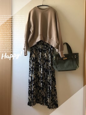 「sita parantica（シータパランティカ）のSITA PARANTICA CANVAS TOTE BAG（トートバッグ）」を使った、teey+さん（レディース・155cm）の冬コーディネート