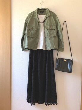 「シェリーアイランド」｜「アイテム（ジャケット/アウター）」を使った、teey+さん（レディース・155cm）の春コーディネート