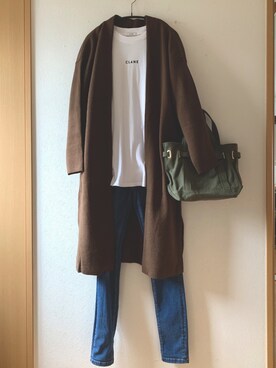 「sita parantica（シータパランティカ）のSITA PARANTICA CANVAS TOTE BAG（トートバッグ）」を使った、teey+さん（レディース・155cm）の秋コーディネート