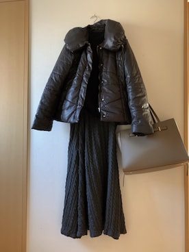 「SLOBE IENA」｜「アイテム（ダウンジャケット/コート）」を使った、teey+さん（レディース・155cm）の冬コーディネート