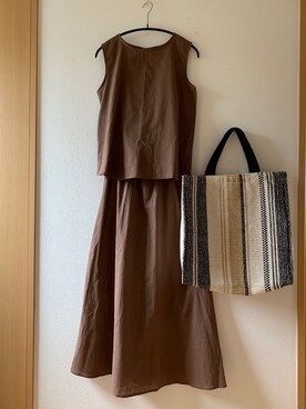 「nano・universe」｜「アイテム（オールインワン・サロペット）」を使った、teey+さん（レディース・155cm）の夏コーディネート