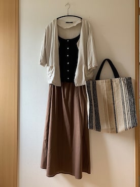 「nano・universe」｜「アイテム（オールインワン・サロペット）」を使った、teey+さん（レディース・155cm）の夏コーディネート