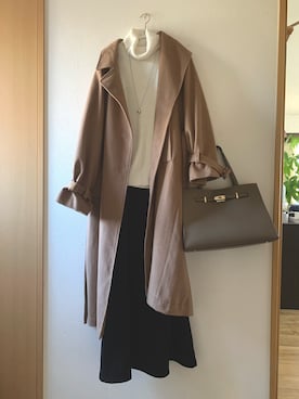 「タートルネックニット」｜teey+さん（レディース・155cm）の冬コーディネート