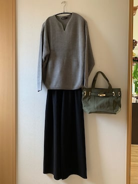 「sita parantica（シータパランティカ）のSITA PARANTICA CANVAS TOTE BAG（トートバッグ）」を使った、teey+さん（レディース・155cm）の冬コーディネート