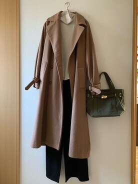 「sita parantica（シータパランティカ）のSITA PARANTICA CANVAS TOTE BAG（トートバッグ）」を使った、teey+さん（レディース・155cm）の冬コーディネート