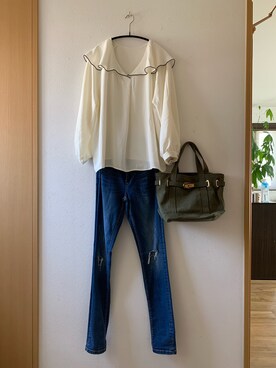 「sita parantica（シータパランティカ）のSITA PARANTICA CANVAS TOTE BAG（トートバッグ）」を使った、teey+さん（レディース・155cm）の春コーディネート